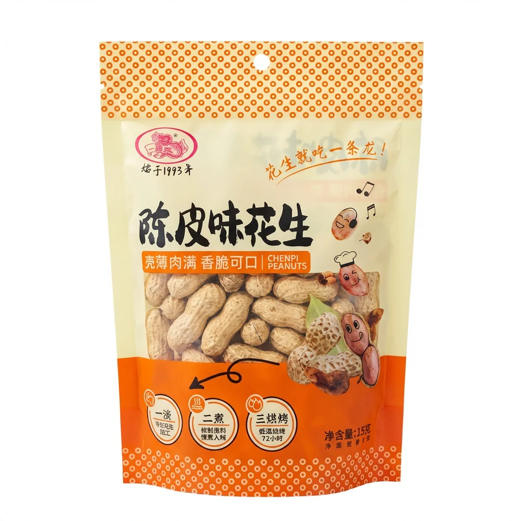 Tangerine Peel Flavored Peanuts | Roasted & Salted | Chenpi Taste